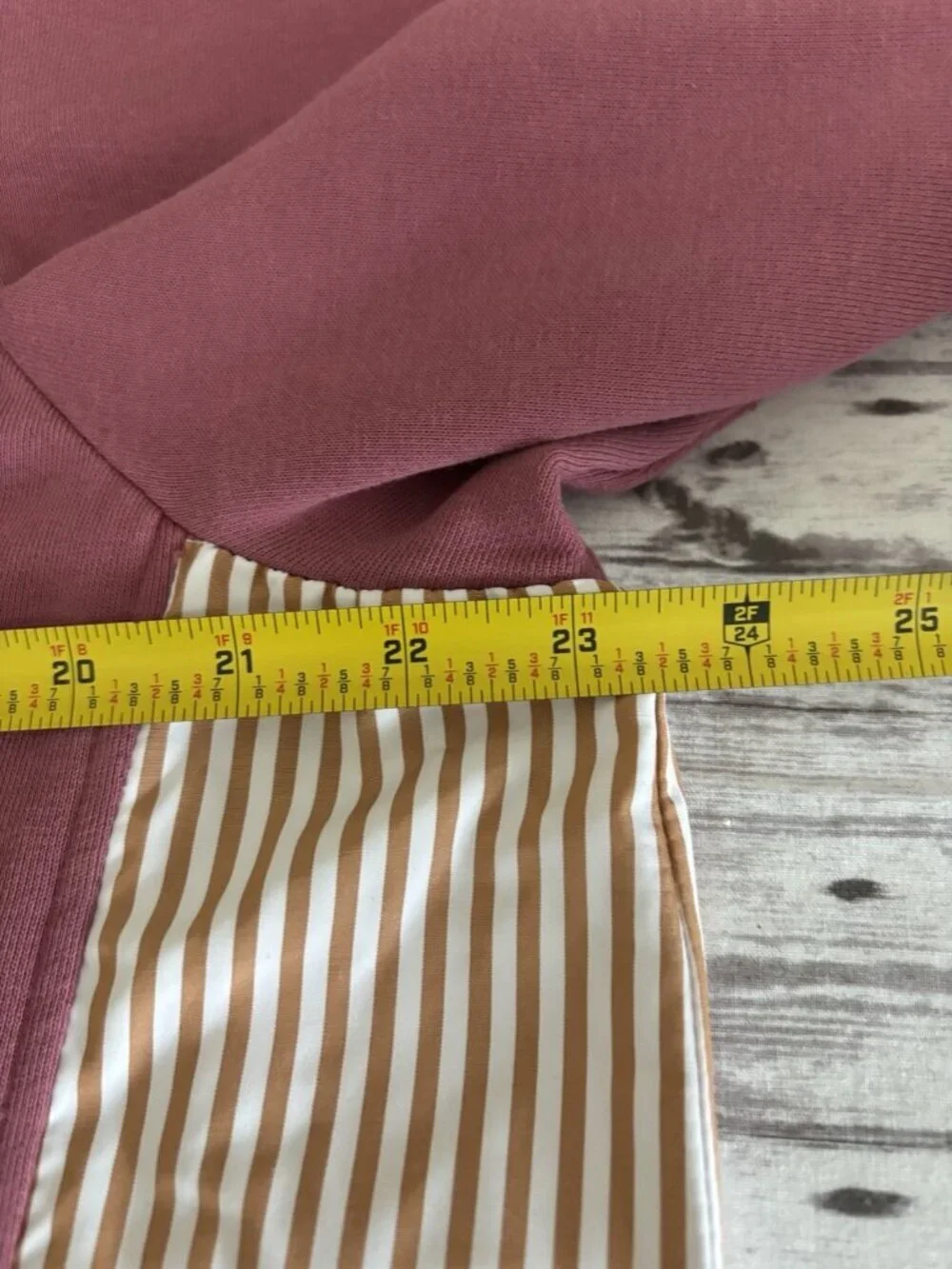 Anthropologie Maeve Puff Sleeve Twofer Layered Tunic Sweatshirt Pink Combo Sz XL - Picture 7 of 11